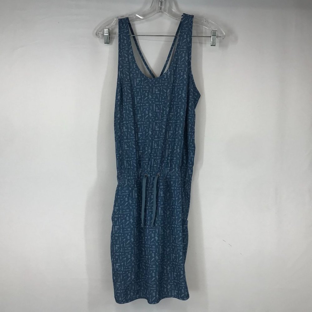 PATAGONIA- WOMEN'S SMALL - BLUE SLEEVELESS GATHERED WAIST DRESS